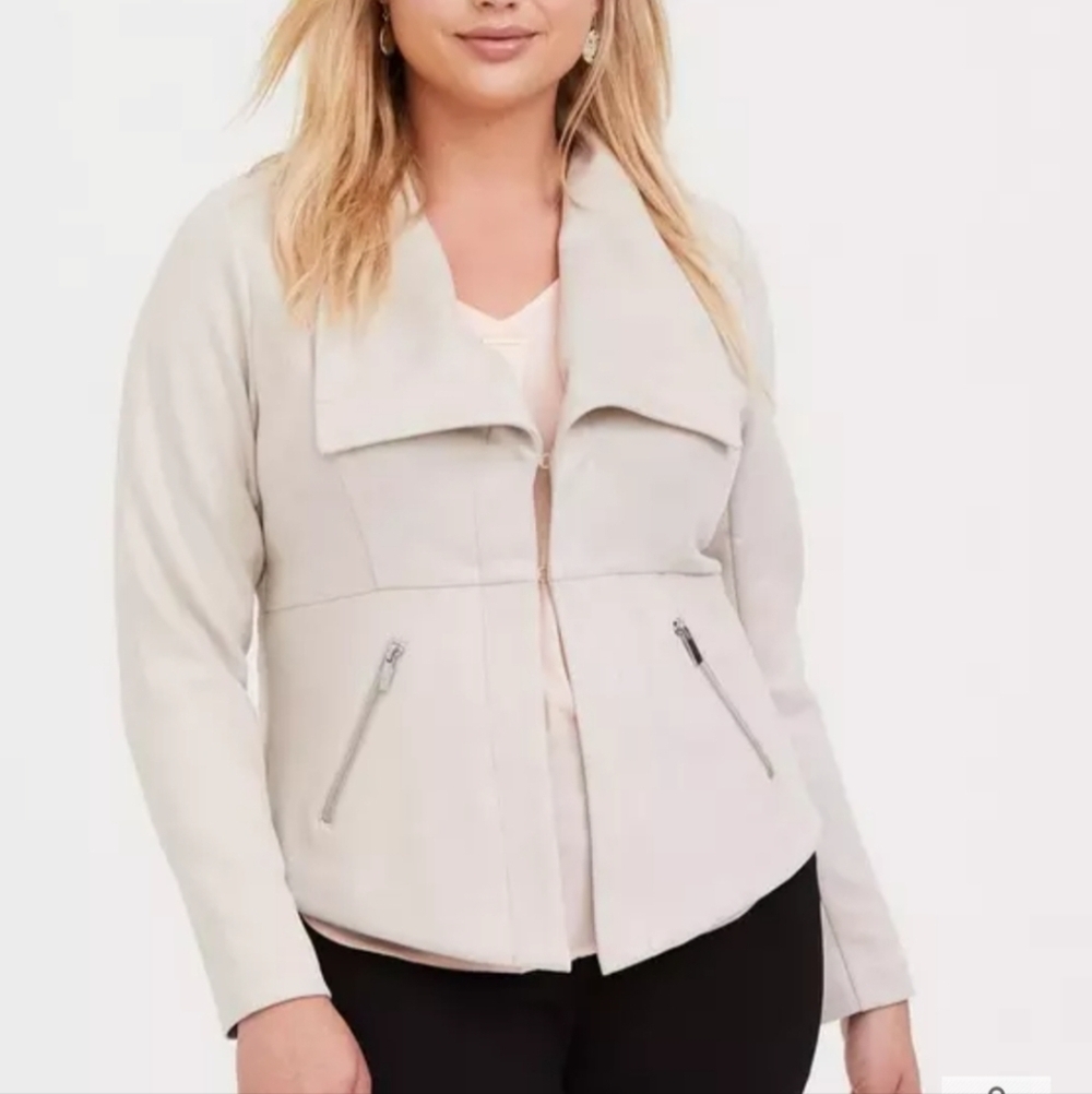 Torrid Faux Suede Peplum Jacket Plus Size Women's Size 6X